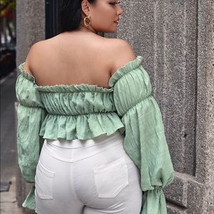 Bell sleeve crop top